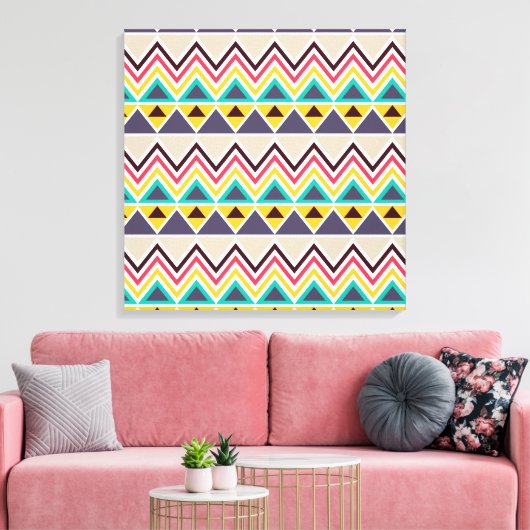 Aztec Chevron #5 in VictoriaShaylee Canvas Afdruk (Insitu (Woonkamer))