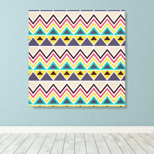 Aztec Chevron #5 in VictoriaShaylee Canvas Afdruk (Insitu (Houten vloer))