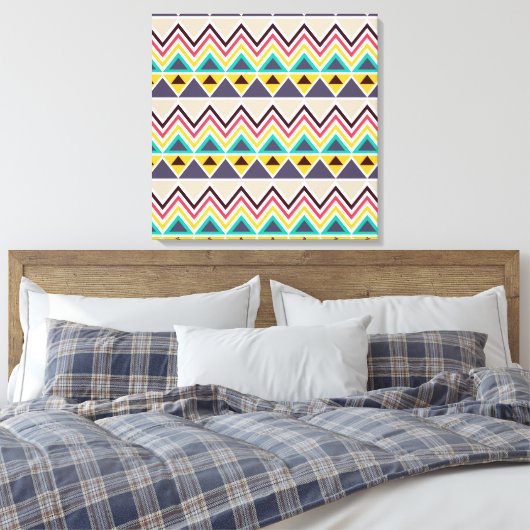 Aztec Chevron #5 in VictoriaShaylee Canvas Afdruk (Insitu (Slaapkamer))