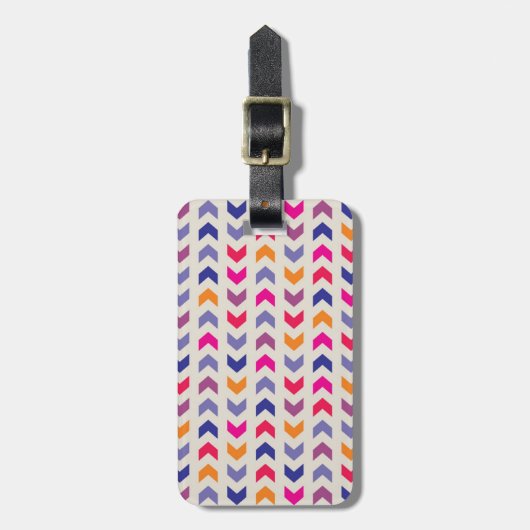 Aztec Chevron kleurig patroon Bagagelabel (Voorkant verticaal)