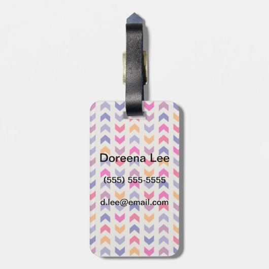 Aztec Chevron kleurig patroon Bagagelabel (Achterkant verticaal)