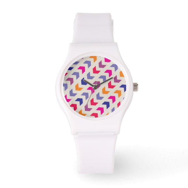 Aztec Chevron kleurig patroon Horloge (Voorkant)