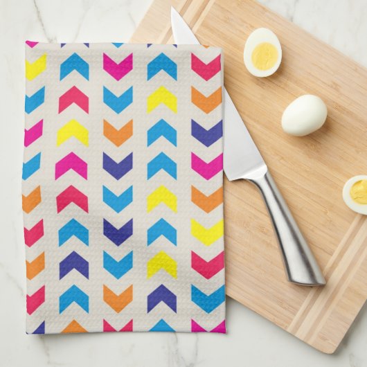 Aztec Chevron kleurrijk Theedoek (Quarter Fold)