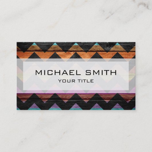 Aztec chevron zigzag patroon #3 visitekaartje (Voorkant)