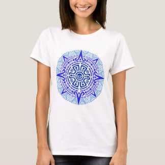 aztec cirkel blauw t-shirt