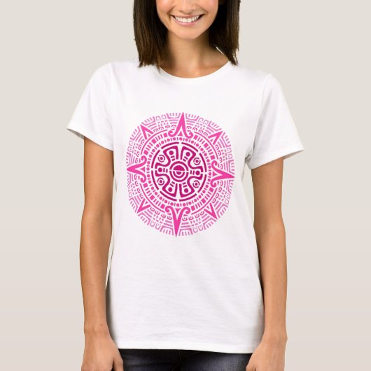 Aztec cirkel roze t-shirt (Voorkant)