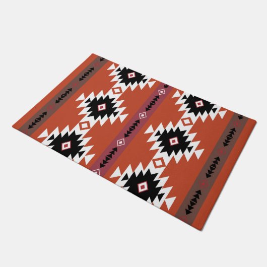 Aztec Colorful Geometric Pattern Deurmat (Schuin)