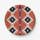 Aztec Colorful Geometric Pattern Papieren Bordje (Voorkant)