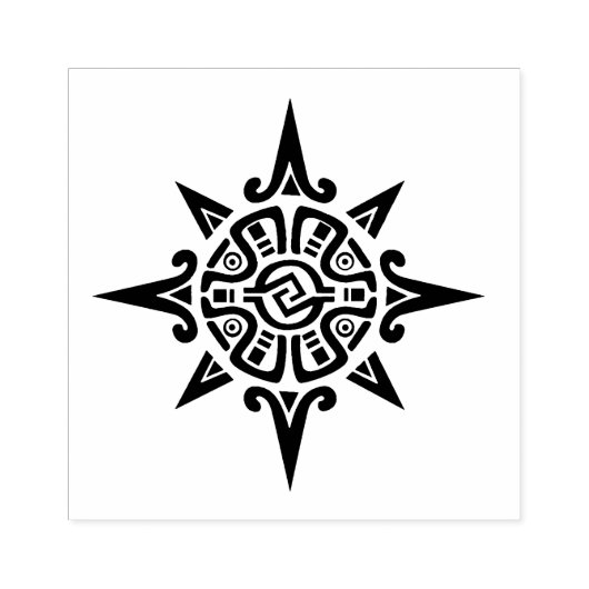 Aztec Compass Design Stamp Rubberstempel (Afrduk)