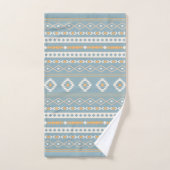 Aztec Cream Oranje Blue Mixed Motif Pattern Bad Handdoek (Handdoek)