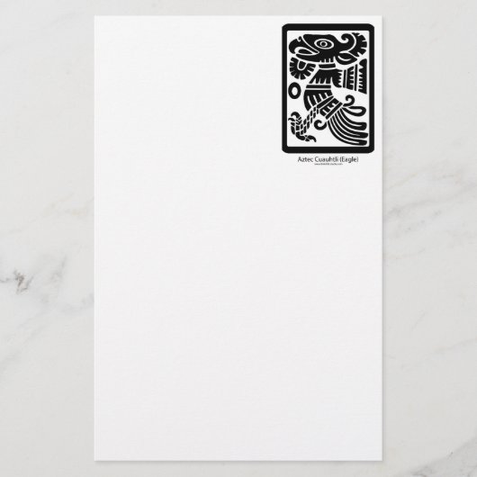 Aztec Cuauhtli - Eagle (Black) Stationery Briefpapier (Voorkant)