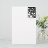 Aztec Cuauhtli - Eagle (Black) Stationery Briefpapier (Staand voorkant)