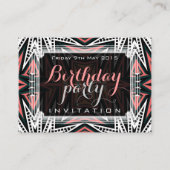 Aztec Desert Modern Tribal Art Mini Invitations Informatiekaartje (Voorkant)