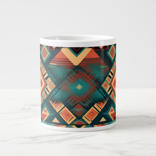 Aztec Design Coffee Cup Extra Grote Beker (Voorkant)
