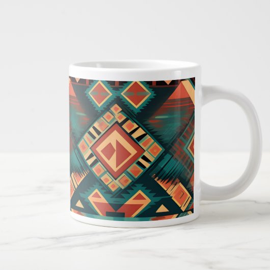 Aztec Design Coffee Cup Extra Grote Beker (Rechts)