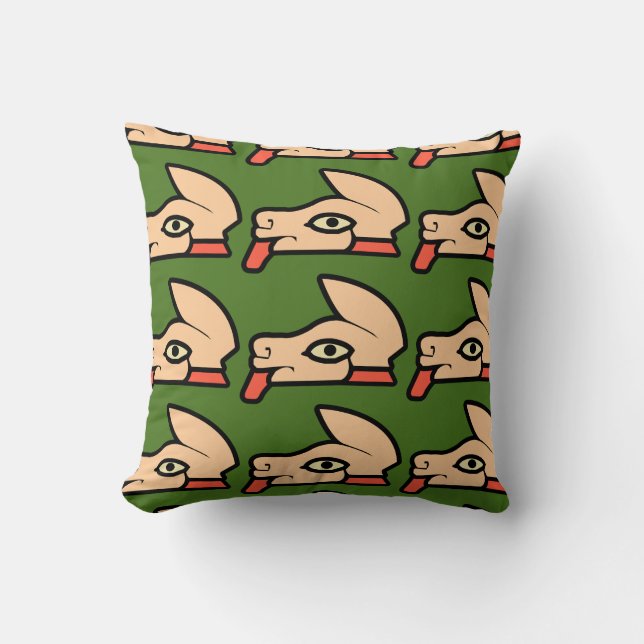 Aztec Design pillow Tochtli of Rabbit Kussen (Voorkant)