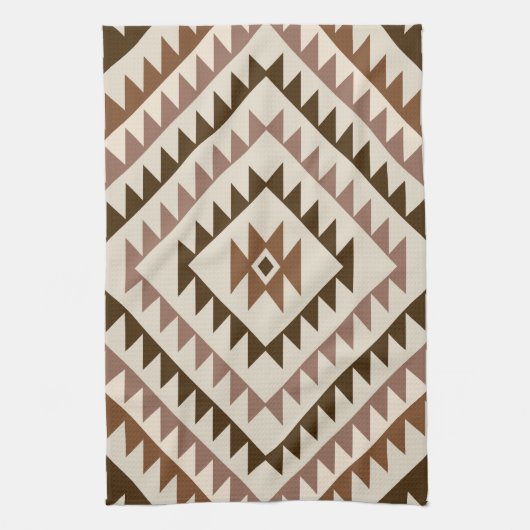 Aztec Diamond Motif Design Browns+Cream Theedoek (Verticaal)