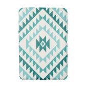 Aztec Diamond Motif Design Teals & Cream Badmat (Voorkant Verticaal)