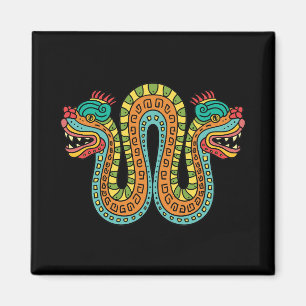 Aztec Double Headed Serpent Snake Mexico Art Magneet