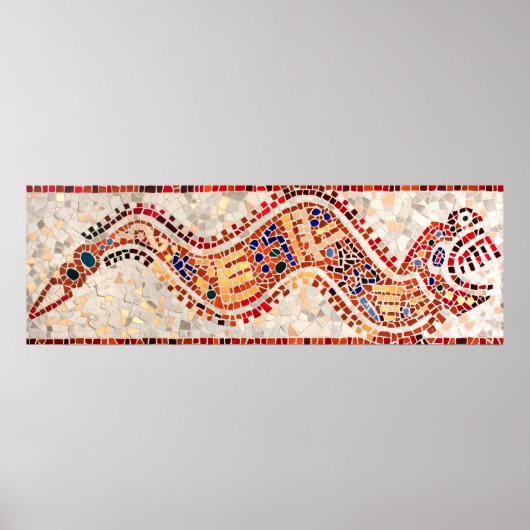 Aztec Dragon Mosaic Poster (Voorkant)