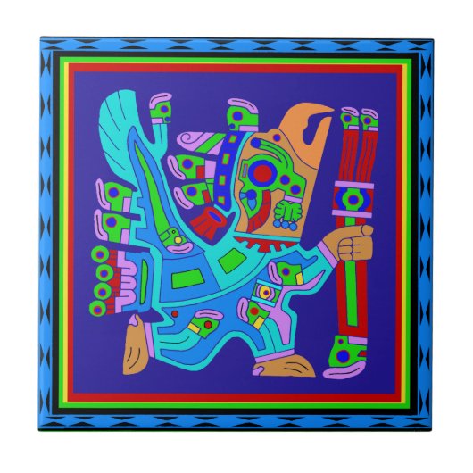 Aztec Eagle Warrior God Tegeltje (Voorkant)
