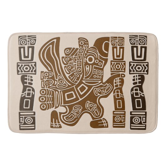 Aztec Eagle Warrior Tribal Oude kunst Badmat (Voorkant)