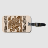 Aztec Eagle Warrior Tribal Oude kunst Bagagelabel (Voorkant (horizontaal))