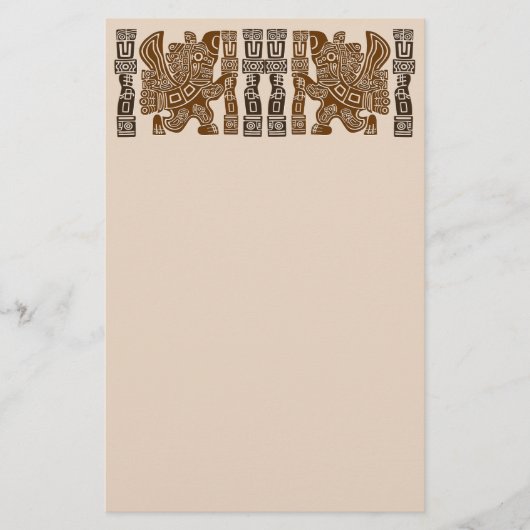 Aztec Eagle Warrior Tribal Oude kunst Briefpapier (Voorkant)