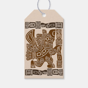 Aztec Eagle Warrior Tribal Oude kunst Cadeaulabel