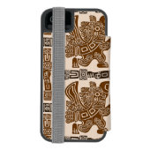 Aztec Eagle Warrior Tribal Oude kunst Incipio iPhone Portemonnee Hoesje (Agenda Achterkant)