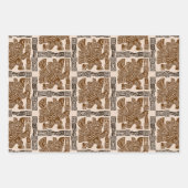 Aztec Eagle Warrior Tribal Oude kunst Inpakpapier Vel (Voorkant 3)