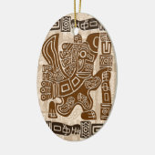 Aztec Eagle Warrior Tribal Oude kunst Keramisch Ornament (Links)