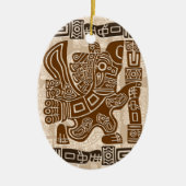 Aztec Eagle Warrior Tribal Oude kunst Keramisch Ornament (Voorkant)