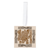 Aztec Eagle Warrior Tribal Oude kunst Kubus Ornament (Voorkant)