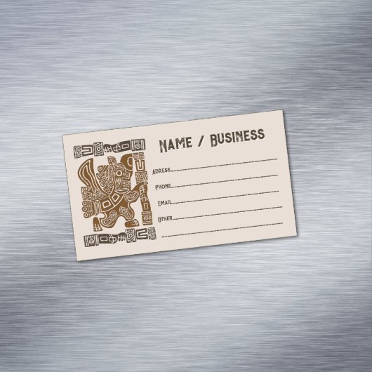 Aztec Eagle Warrior Tribal Oude kunst Magnetisch Visitekaartje (Voorbeeld)