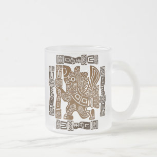 Aztec Eagle Warrior Tribal Oude kunst Matglas Koffiemok