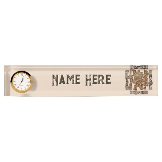 Aztec Eagle Warrior Tribal Oude kunst Naambordje (Voorkant)