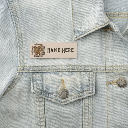 Aztec Eagle Warrior Tribal Oude kunst Naamplaatje (In situ)