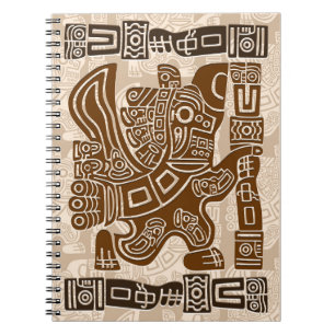 Aztec Eagle Warrior Tribal Oude kunst Notitieboek