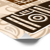 Aztec Eagle Warrior Tribal Oude kunst Perfect Poster (Hoek)