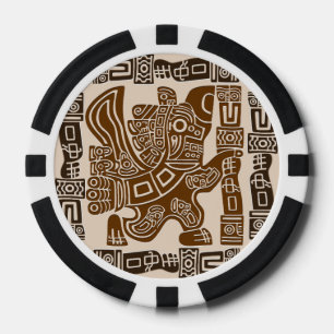 Aztec Eagle Warrior Tribal Oude kunst Poker Chips