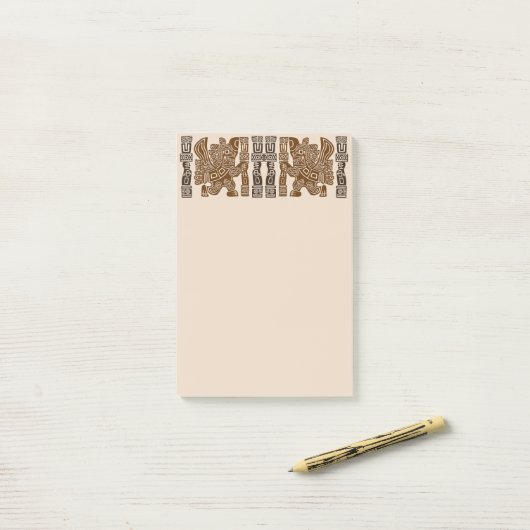 Aztec Eagle Warrior Tribal Oude kunst Post-it® Notes (Op bureau)
