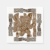 Aztec Eagle Warrior Tribal Oude kunst Servet (Voorkant)