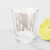 Aztec Eagle Warrior Tribal Oude kunst Shot Glas (Achterkant)