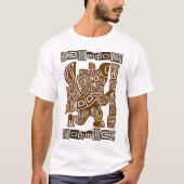 Aztec Eagle Warrior Tribal Oude kunst T-shirt (Voorkant)