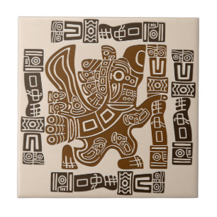 Aztec Eagle Warrior Tribal Oude kunst Tegeltje