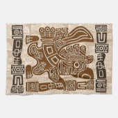 Aztec Eagle Warrior Tribal Oude kunst Theedoek (Horizontaal)
