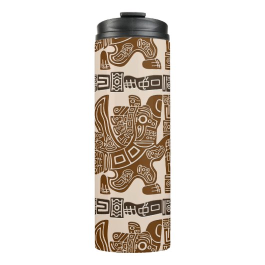 Aztec Eagle Warrior Tribal Oude kunst Thermosbeker (Voorkant)