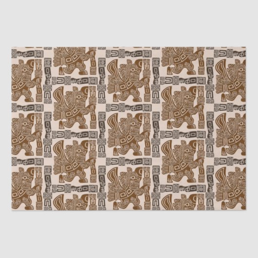 Aztec Eagle Warrior Tribal Oude kunst Tissuepapier (Voorkant)