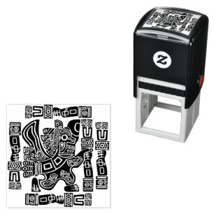 Aztec Eagle Warrior Tribal Oude kunst Zelfinktende Stempel